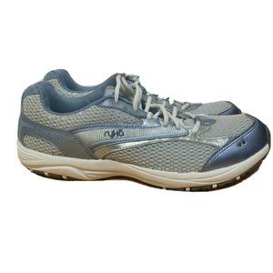 Ryka Dash Women's Sz 9.5 Lowtop Gray & Blue Metallic Walking Shoes